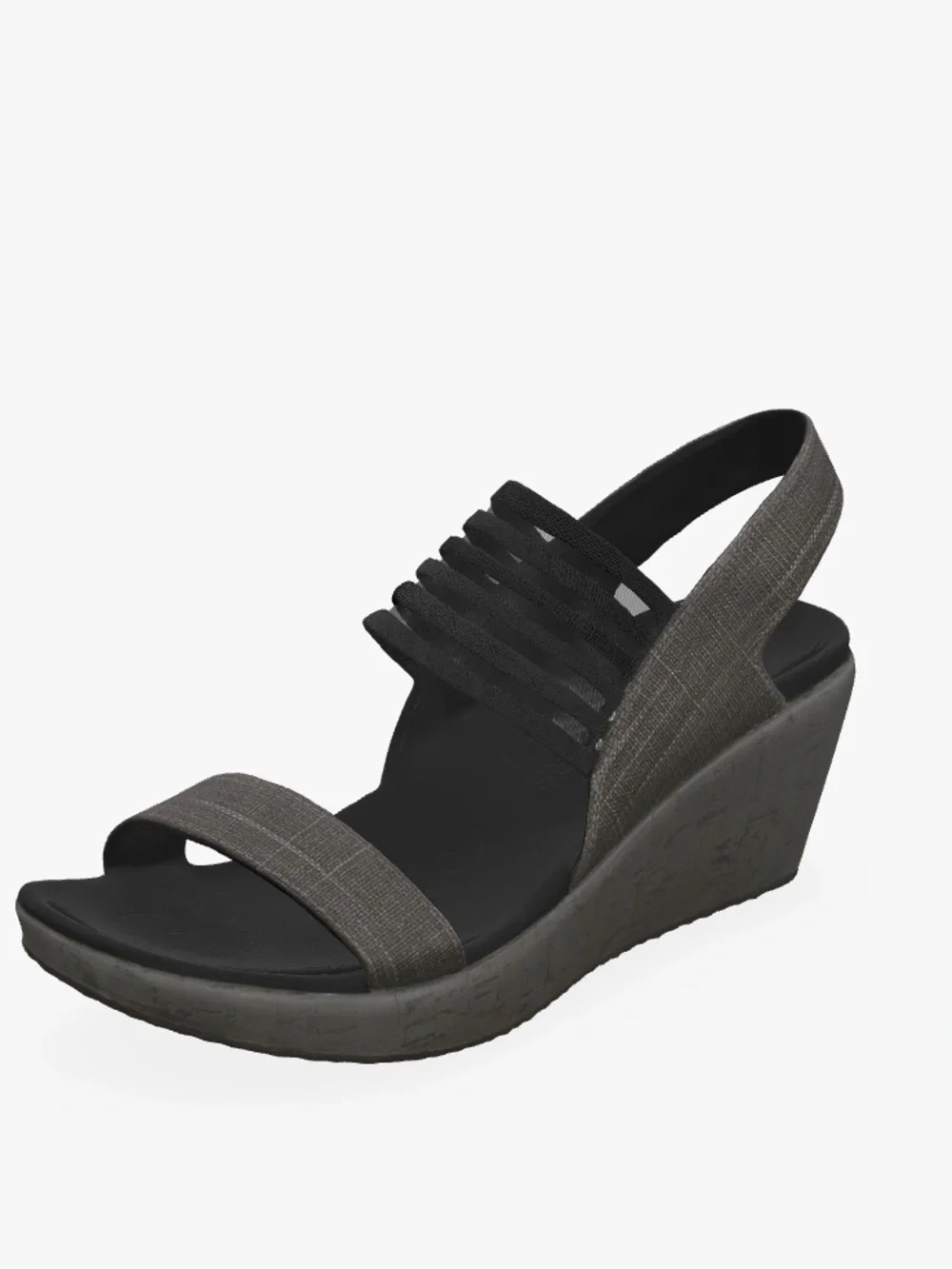 Skechers Cali Women's Rumblers-Sci-Fi Wedge Sandal, Black Sz 8